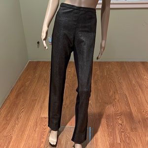 BCBGMaxAzaria Elijah Black With Faux Leather Legging In Reptile Print Size L